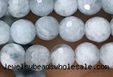 CAQ848 15.5 inches 6mm faceted round aquamarine beads wholesale