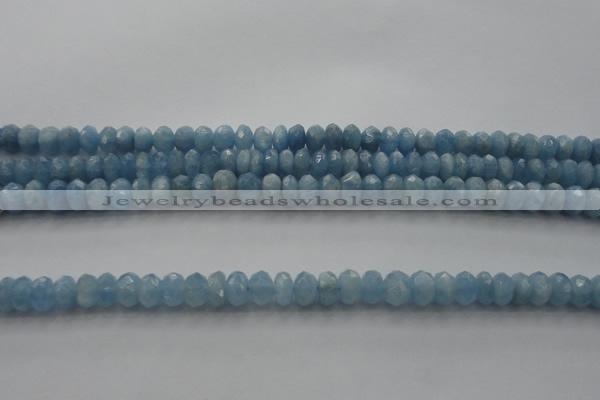 CAQ86 15.5 inches 4*7mm faceted rondelle AA grade aquamarine beads