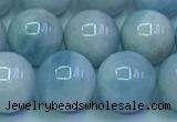 CAQ868 15.5 inches 12mm round aquamarine gemstone beads wholesale