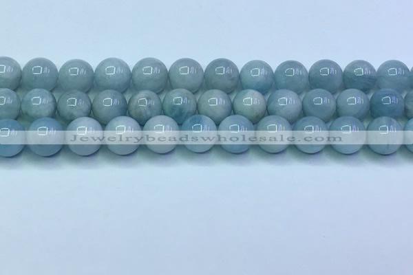 CAQ868 15.5 inches 12mm round aquamarine gemstone beads wholesale