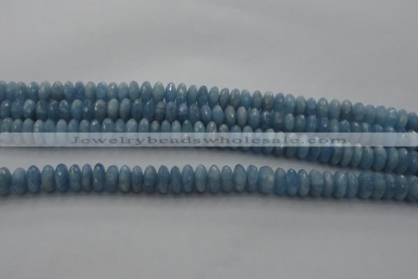 CAQ87 15.5 inches 4*9mm faceted rondelle AA grade aquamarine beads