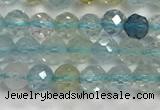 CAQ883 15.5 inches 3.5mm faceted round tiny aquamarine beads