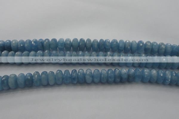 CAQ89 15.5 inches 5*11mm faceted rondelle AA grade aquamarine beads