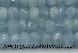 CAQ890 15.5 inches 3.5*6mm faceted rondelle aquamarine beads