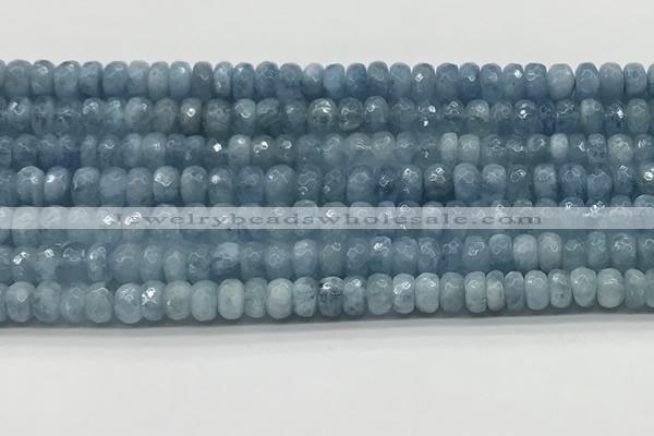 CAQ891 15.5 inches 4*7mm faceted rondelle aquamarine beads