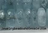 CAQ894 15.5 inches 5*12mm faceted rondelle aquamarine beads