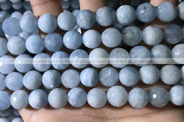 CAQ903 15.5 inches 10mm faceted round aquamarine beads