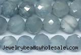 CAQ945 15 inches 6mm faceted round aquamarine beads