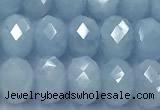 CAQ950 15 inches 6*8mm faceted rondelle aquamarine beads