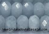 CAQ951 15 inches 8*10mm faceted rondelle aquamarine beads