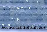 CAQ961 15 inches 3mm faceted round aquamarine beads