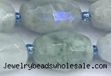 CAQ964 15 inches 12*18mm - 13*21mm faceted nuggets AB-color aquamarine beads