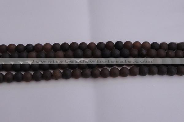 CAR210 15.5 inches 10mm - 11mm round matte natural amber beads