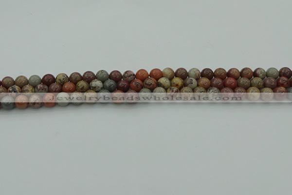 CAR350 15.5 inches 4mm round red artistic jasper beads wholesale