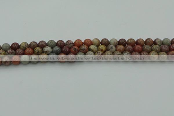 CAR351 15.5 inches 6mm round red artistic jasper beads wholesale