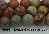 CAR352 15.5 inches 8mm round red artistic jasper beads wholesale