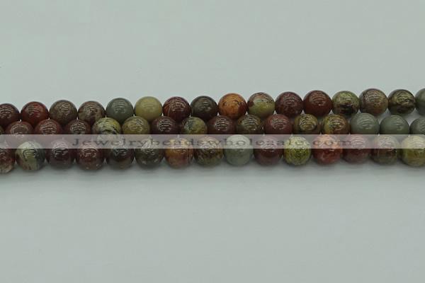 CAR353 15.5 inches 10mm round red artistic jasper beads wholesale