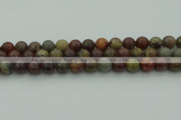 CAR354 15.5 inches 12mm round red artistic jasper beads wholesale