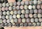 CAR372 15.5 inches 8mm round matte artistic jasper beads wholesale