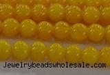 CAR401 15.5 inches 6mm round synthetic amber beads wholesale