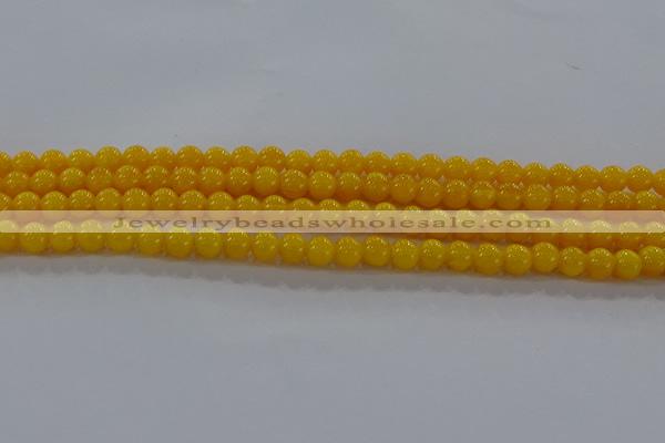 CAR401 15.5 inches 6mm round synthetic amber beads wholesale