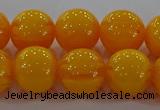 CAR404 15.5 inches 12mm round synthetic amber beads wholesale