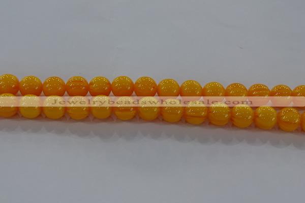 CAR404 15.5 inches 12mm round synthetic amber beads wholesale