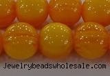 CAR405 15.5 inches 14mm round synthetic amber beads wholesale