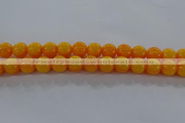 CAR405 15.5 inches 14mm round synthetic amber beads wholesale