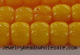 CAR412 15.5 inches 9*11mm drum synthetic amber beads wholesale