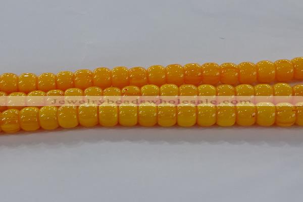 CAR412 15.5 inches 9*11mm drum synthetic amber beads wholesale