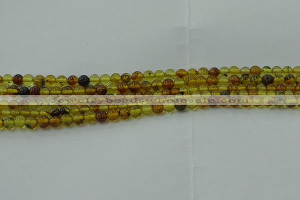 CAR500 15.5 inches 4mm - 5mm round natural amber beads wholesale