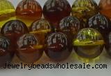 CAR504 15.5 inches 10mm - 11mm round natural amber beads wholesale