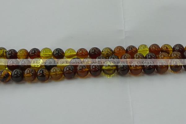 CAR504 15.5 inches 10mm - 11mm round natural amber beads wholesale