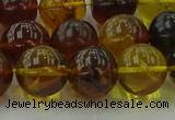 CAR505 15.5 inches 12mm - 13mm round natural amber beads wholesale