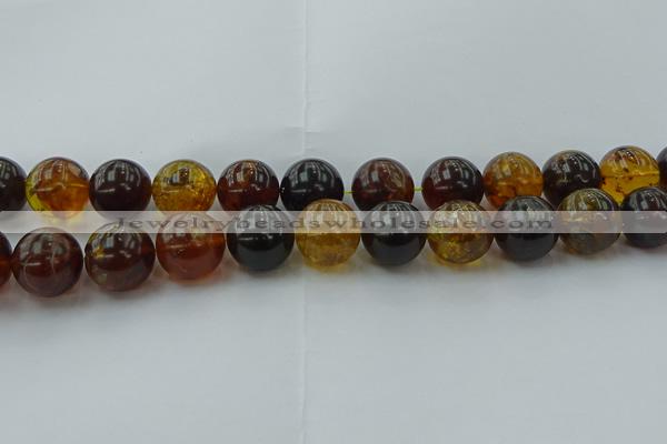 CAR510 15.5 inches 18mm - 19mm round natural amber beads wholesale