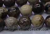 CAR53 15.5 inches 10mm round yellow artistic jasper beads