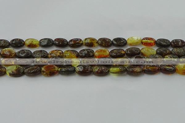 CAR546 15.5 inches 7*11mm - 8*12mm oval natural amber beads