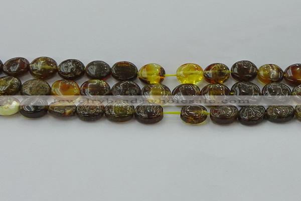 CAR547 15.5 inches 10*12mm - 11*14mm oval natural amber beads