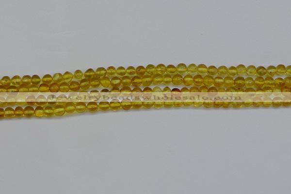 CAR550 15.5 inches 4mm - 5mm round natural amber beads wholesale