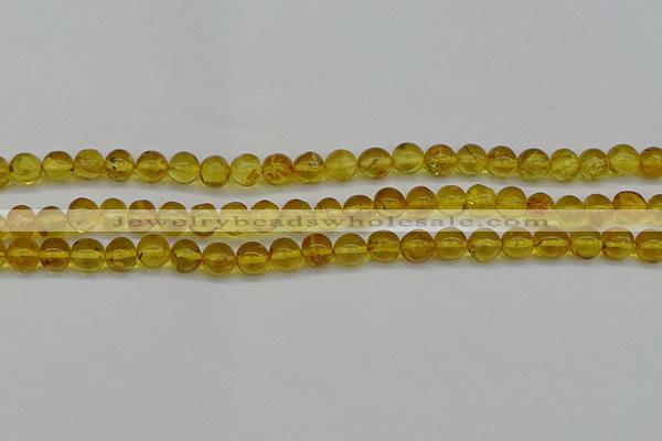 CAR551 15.5 inches 6mm - 7mm round natural amber beads wholesale