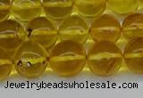 CAR564 15.5 inches 9mm - 10mm round natural amber beads wholesale