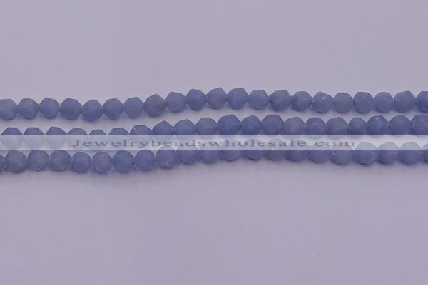 CAS210 15.5 inches 6mm faceted nuggets blue angel skin gemstone beads