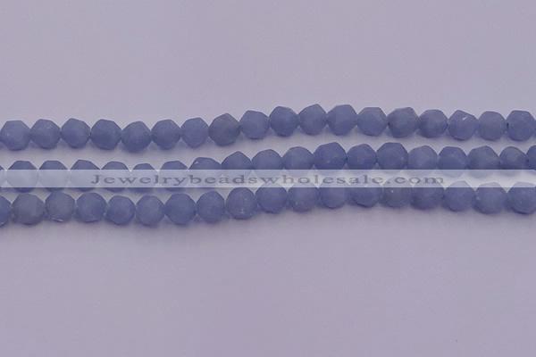 CAS211 15.5 inches 8mm faceted nuggets blue angel skin gemstone beads