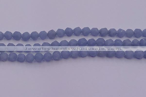 CAS212 15.5 inches 10mm faceted nuggets blue angel skin gemstone beads