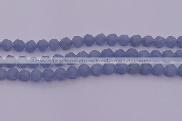 CAS213 15.5 inches 12mm faceted nuggets blue angel skin gemstone beads