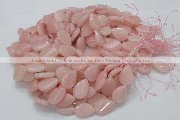 CAS27 15.5 inches 18*24mm twisted teardrop pink angel skin gemstone beads