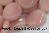 CAS28 15.5 inches 18*25mm twisted oval pink angel skin gemstone beads