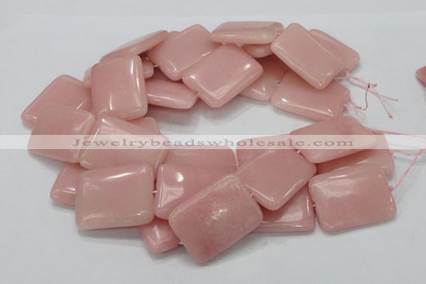 CAS31 15.5 inches 30*40mm rectangle pink angel skin gemstone beads