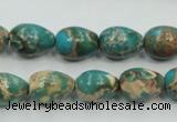 CAT05 15.5 inches 10*14mm teardrop natural aqua terra jasper beads